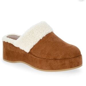 Time And Tru Women's Faux Shearing Wedge Clogs  Various Sizes    NWT